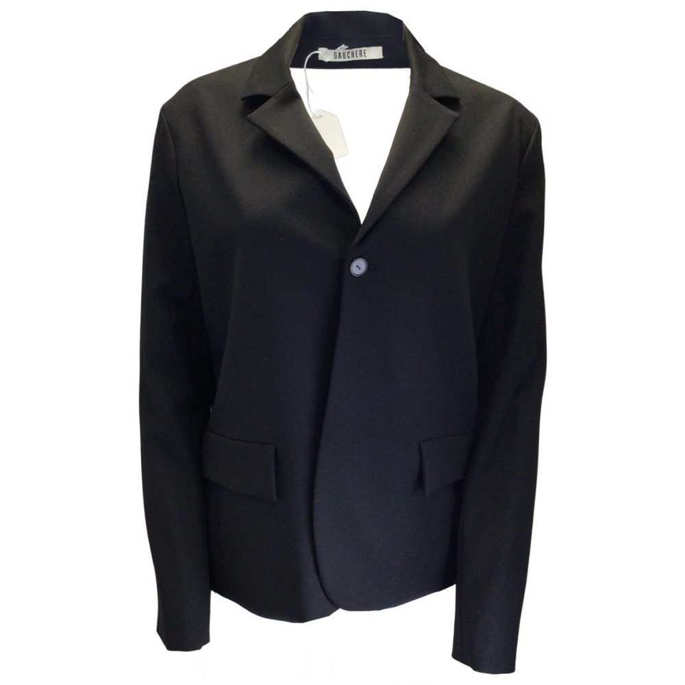 GAUCHERE BLACK CUT-OUT BACK WOOL BLAZER